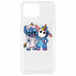 Чехол для Oppo Reno 4 Lite Стич и единорог - PrintSalon