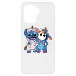 Чехол для Oppo Reno 5 Lite Стич и единорог - PrintSalon