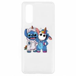 Чехол для Oppo Find X2 Стич и единорог - PrintSalon