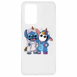 Чехол для Xiaomi Redmi Note 10 Pro Стич и единорог - PrintSalon
