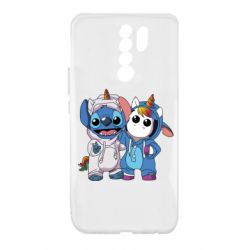Чехол для Xiaomi Redmi 9 Стич и единорог - PrintSalon