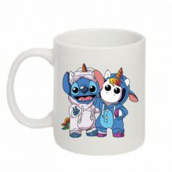 Чашка 320ml Стич и единорог