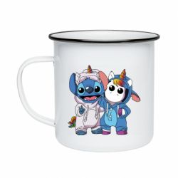 Кружка эмалированная Стич и единорог - PrintSalon
