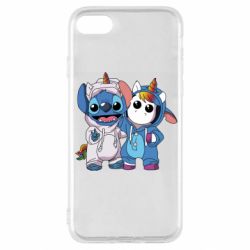 Чехол для iPhone SE 2022 Стич и единорог - PrintSalon