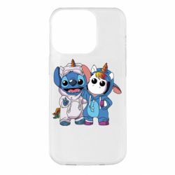 Чехол для iPhone 14 Pro Стич и единорог - PrintSalon