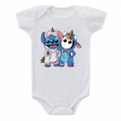 Детский бодик Стич и единорог - PrintSalon