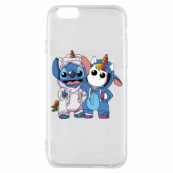 Чехол для iPhone 6/6S Стич и единорог - PrintSalon