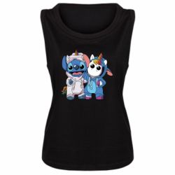 Женская майка Стич и единорог - PrintSalon