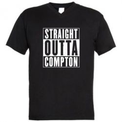 Мужская футболка  с V-образным вырезом Straight outta compton - PrintSalon