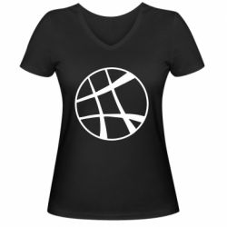 Женская футболка с V-образным вырезом Strange Logo - PrintSalon