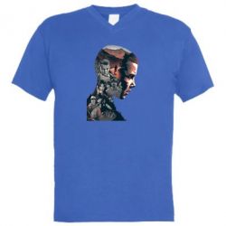 Мужская футболка  с V-образным вырезом Stranger things art - PrintSalon