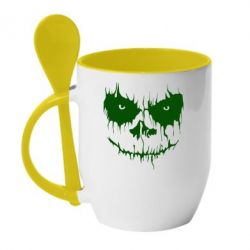Чашка з ложкою Страшна морда для світлого - PrintSalon