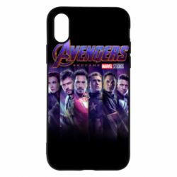 Чехол для iPhone X/Xs Stripes with avengers - PrintSalon