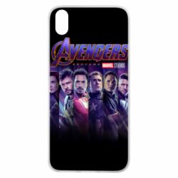 Чехол для Xiaomi Redmi 7A Stripes with avengers - PrintSalon