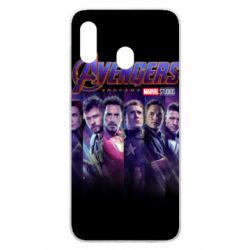 Чехол для Samsung A20 Stripes with avengers - PrintSalon
