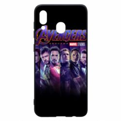 Чехол для Samsung A30 Stripes with avengers - PrintSalon