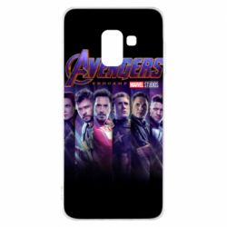 Чехол для Samsung A8 2018 Stripes with avengers - PrintSalon