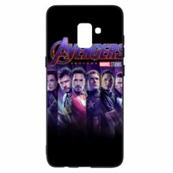 Чехол для Samsung A8+ 2018 Stripes with avengers - PrintSalon
