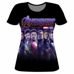Женская футболка 3D Stripes with avengers - PrintSalon