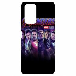Чехол для Xiaomi Redmi Note 10 Pro Stripes with avengers - PrintSalon