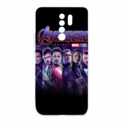 Чехол для Xiaomi Redmi 9 Stripes with avengers - PrintSalon