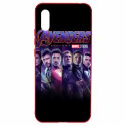 Чехол для Xiaomi Redmi 9a Stripes with avengers - PrintSalon