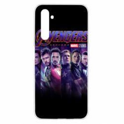 Чехол для Realme 6 Stripes with avengers - PrintSalon