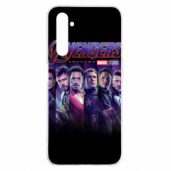 Чехол для Realme 6 Pro Stripes with avengers - PrintSalon