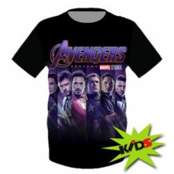 Детская 3D футболка Stripes with avengers - PrintSalon