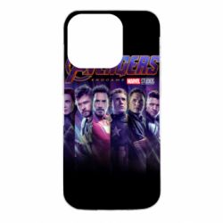 Чехол для iPhone 14 Pro Stripes with avengers - PrintSalon