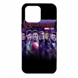 Чехол для iPhone 14 Pro Max Stripes with avengers - PrintSalon
