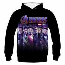 Мужское 3D худи Stripes with avengers - PrintSalon
