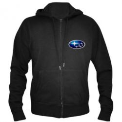 Мужское худи на молнии Subaru 3D Logo