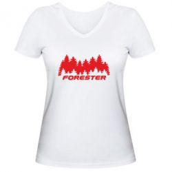 Женская футболка с V-образным вырезом Subaru Forester - PrintSalon