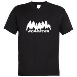 Мужская футболка  с V-образным вырезом Subaru Forester - PrintSalon