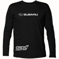 Футболка з довгим рукавом Subaru STI лого - PrintSalon