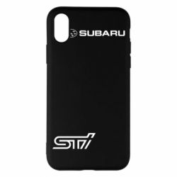 Чохол для iPhone X/Xs Subaru STI лого - PrintSalon
