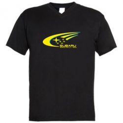 Мужская футболка  с V-образным вырезом Subaru WRT - PrintSalon