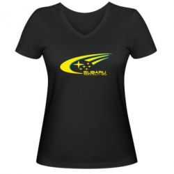 Женская футболка с V-образным вырезом Subaru WRT - PrintSalon