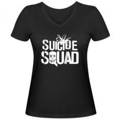 Жіноча футболка з V-подібним вирізом Suicide Squad Logo - PrintSalon