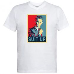 Мужская футболка  с V-образным вырезом Suit up! - PrintSalon