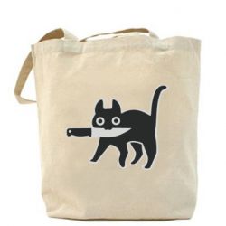 Шоппер Cat with a knife - PrintSalon