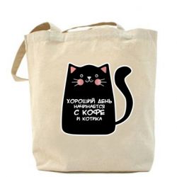 Шоппер Coffee And Cat - PrintSalon