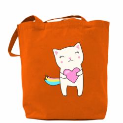 Шоппер Cute cat with heart - PrintSalon