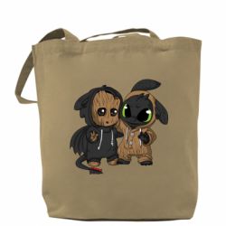 Шоппер Groot And Toothless - PrintSalon