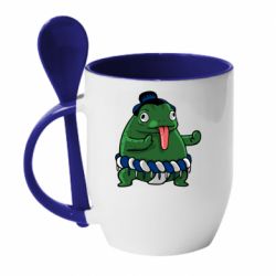 Чашка с ложкой Sumo toad - PrintSalon