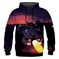 Мужское 3D худи Sunset neon - PrintSalon