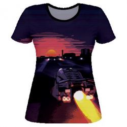 Женская футболка 3D Sunset neon