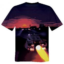 Мужская футболка 3D Sunset neon - PrintSalon