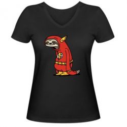 Жіноча футболка з V-подібним вирізом Super lazy flash - PrintSalon